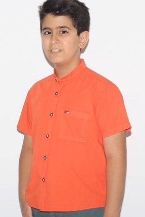 Kısa Kol Oranj Erkek Çocuk Gömlek Kk-14008-tss KK-14008-TSS
