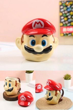 3d Seramik Kaplama Kapağı Şapka Tasarımlı Nostaljik Mario 3d Mug Dekoratif Mario 3d Kupa Mug klç0023c