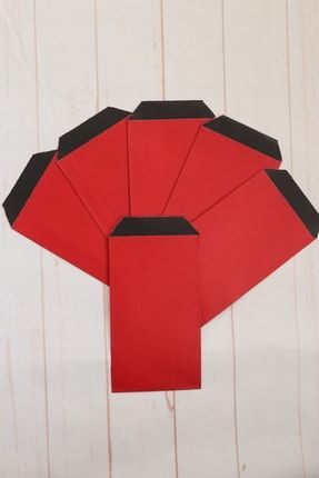 Kırmızı Mini Boy (8*13cm) Kağıt Zarf/hediye Zarfı, Kağıt Poşet 10 Adet a0335