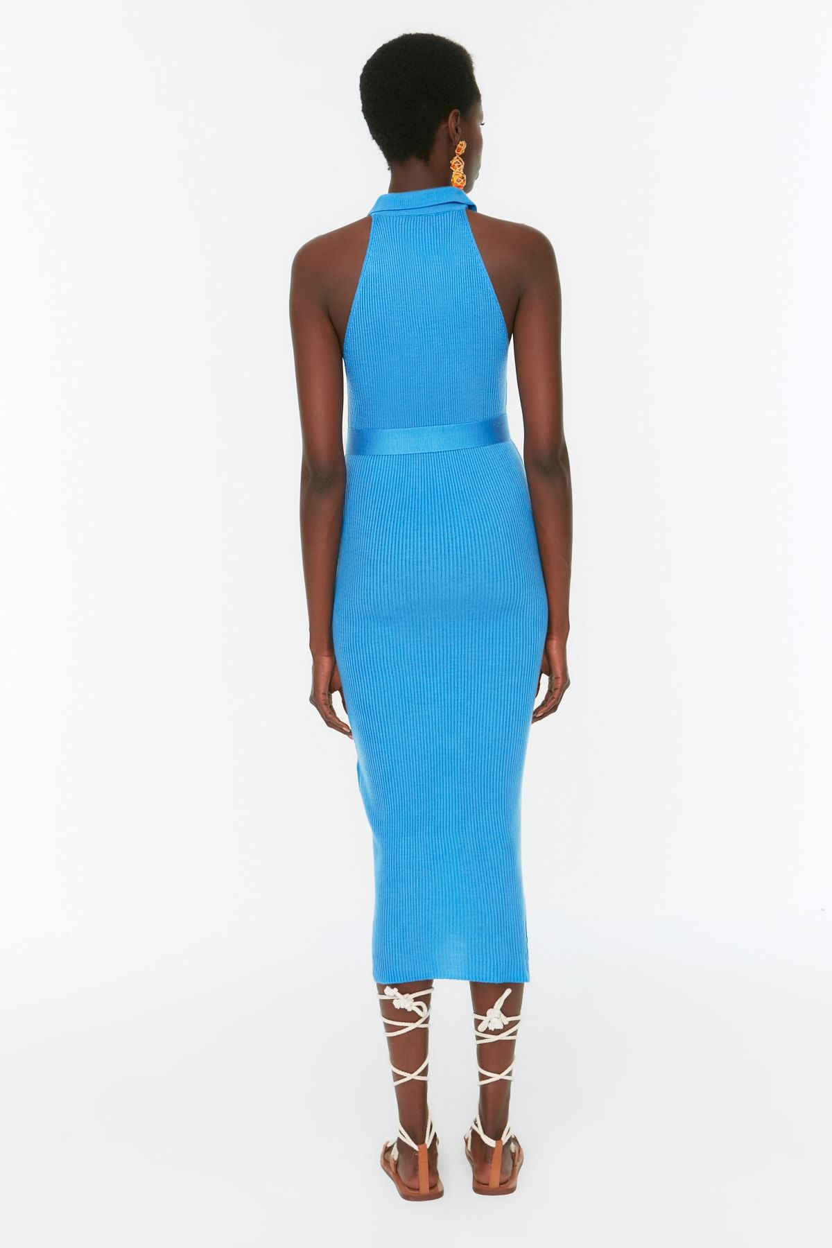 Trendyol Collection-Midi šaty s modrým páskem TWOSS22EL1031 10
