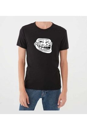 Unisex Troll Face Baskılı 1. Kalite Pamuk T-shirt siamode00068