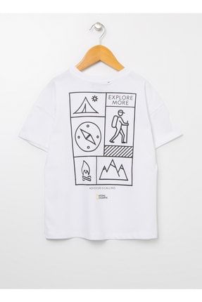 Moregırl Beyaz Bisiklet Yaka Oversize Kız Çocuk T-shirt 5002802832