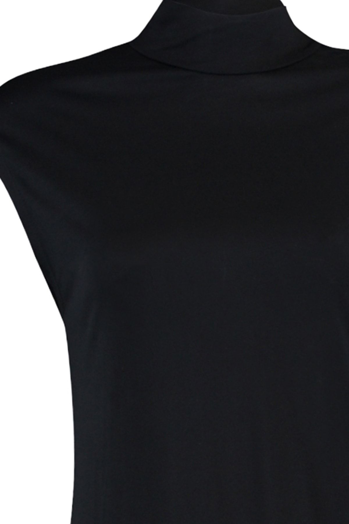 Trendyol Modest-Schwarze ärmellose Unterwäsche-Tunika aus Strick mit Stehkragen TCTSS21TN0249 7