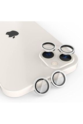 Iphone 13 & Iphone 13 Mini Uyumlu Alüminyum Alaşım 3d Temperli Kamera Lens Koruyucu Beyaz [2'li Set] TYC00321652258