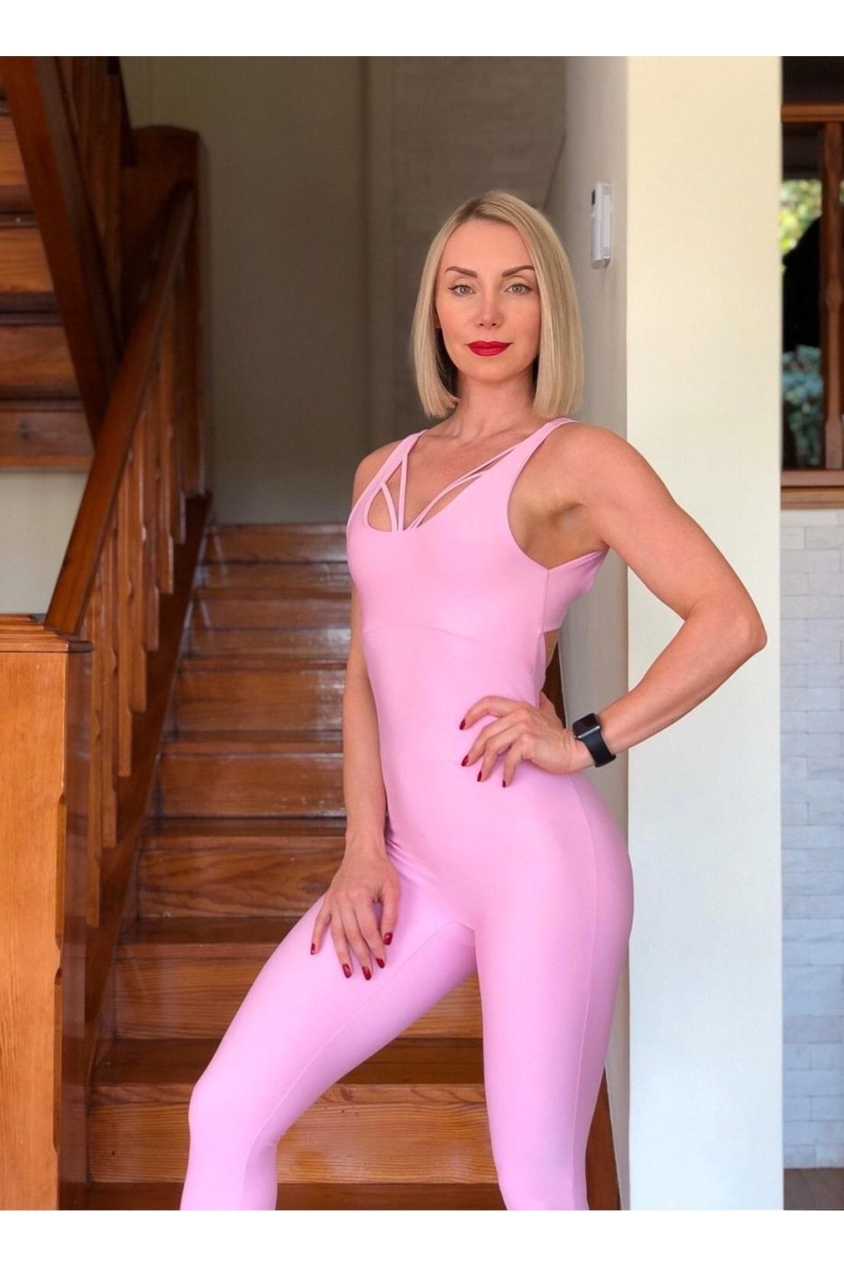 Pink spandex hot sale jumpsuit
