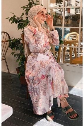 Soft Pembe Çiçekli Kat Kat Elbise I R 123SOFTPMBCKATELBR
