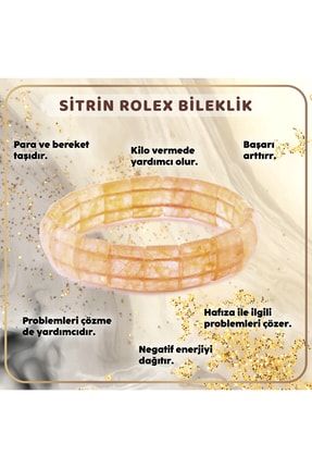 Sertifikalı Sitrin Doğal Taş Roleks Bileklik-b593 1ODTRB48