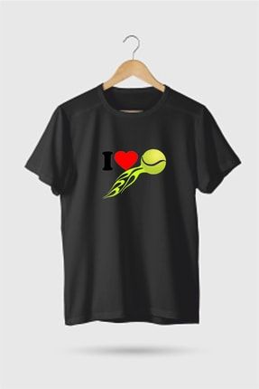 Tenis Serisi 3 I Love Tennis Baskılı Çocuk T-shit 3182-LMN