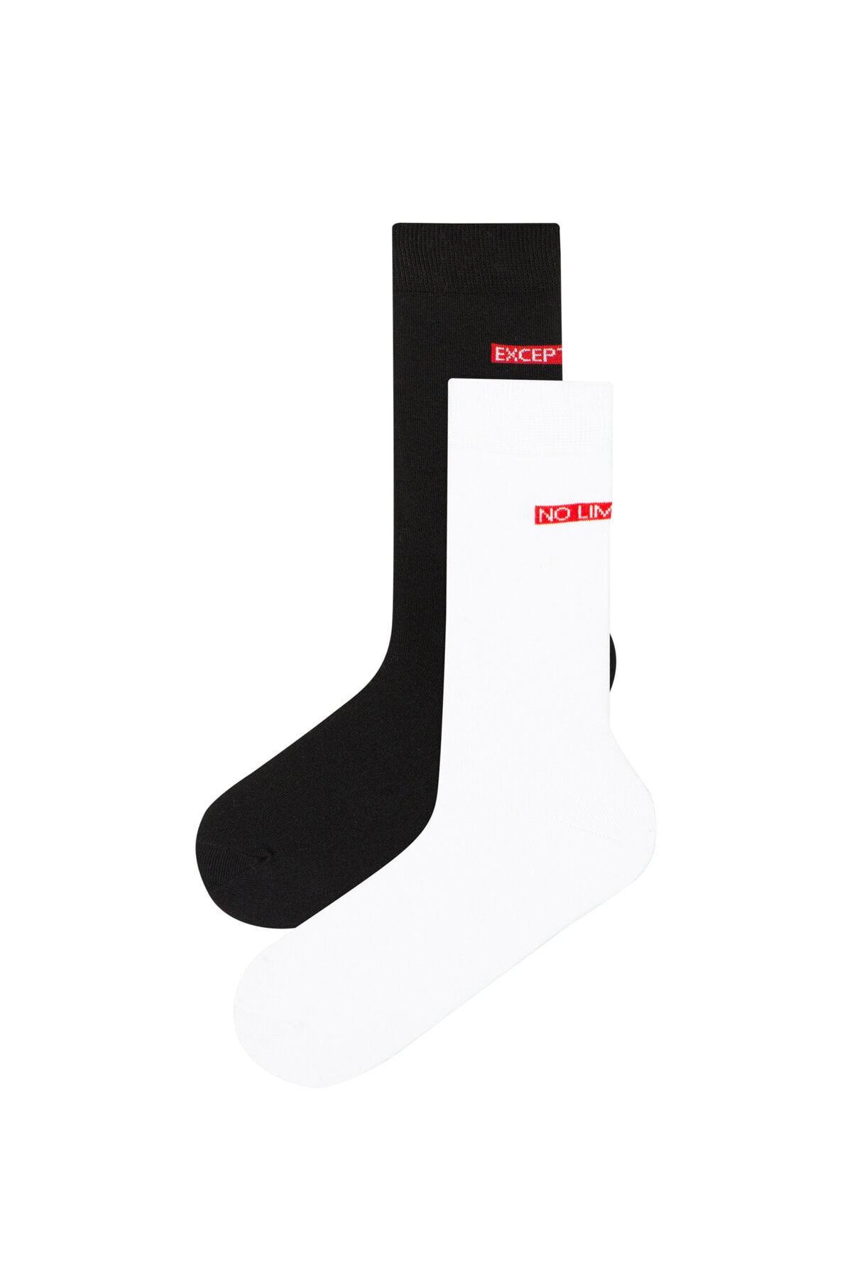 Penti Siyah Beyaz Erkek Slogan Soket Çorap 2'li