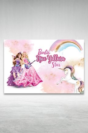 Barbie Ve Unicorn Doğum Günü Afişi BARBİE5