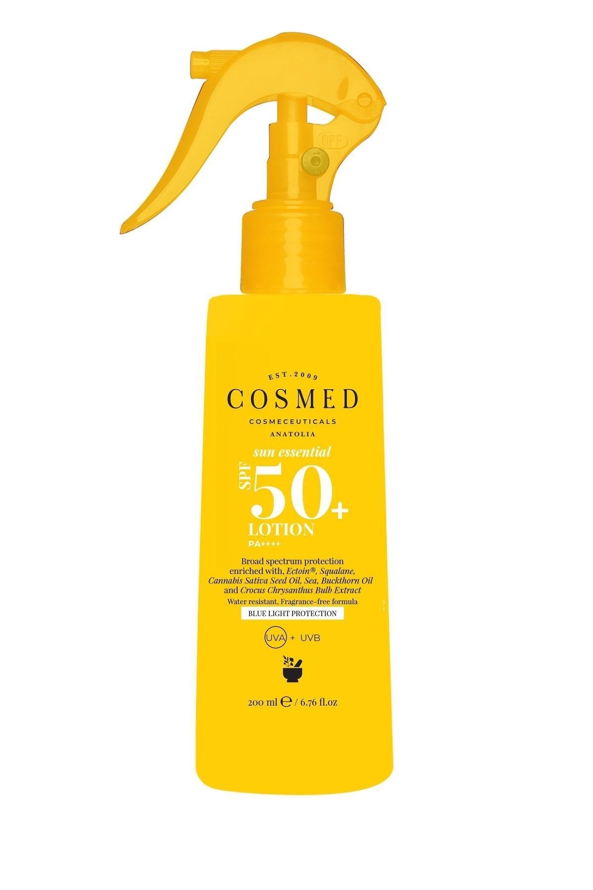 COSMED Sun Essential Lotion Spf 50 Tüm Cilt Tipleri Için Aile Boy Yüz Ve Vücut Sprey Güneş Kremi 200 ml