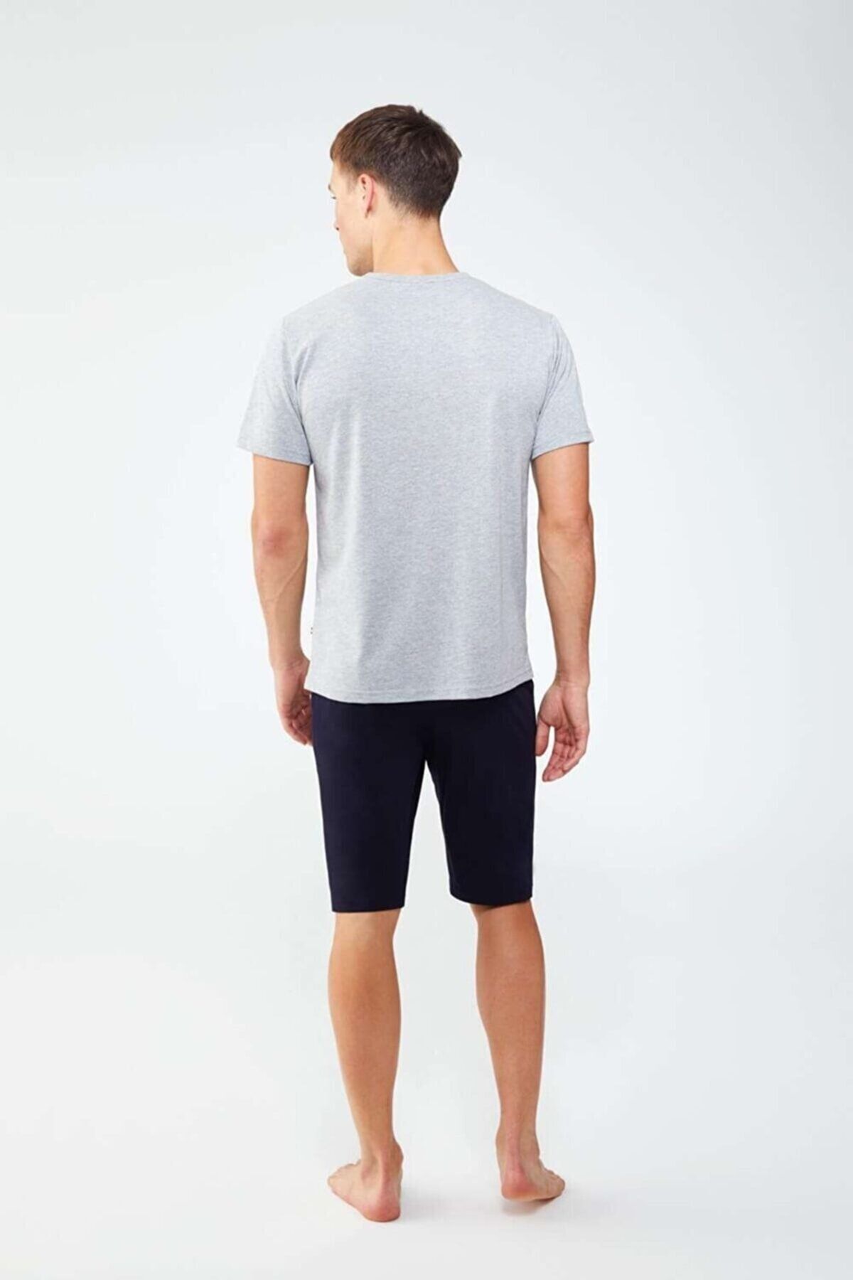 ست پیژامه خاکستری مردانه کت و شلوار تی شرت O18x5y67 U.S. Polo Assn.
