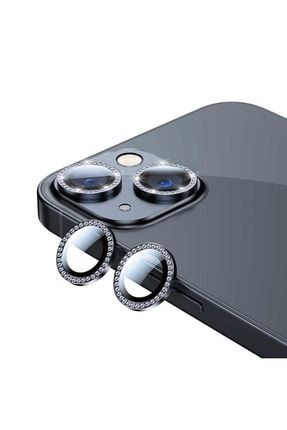Iphone 13 Ve 13 Mini Uyumlu Siyah Taşlı Kamera Lensi Koruma TYC00423440140