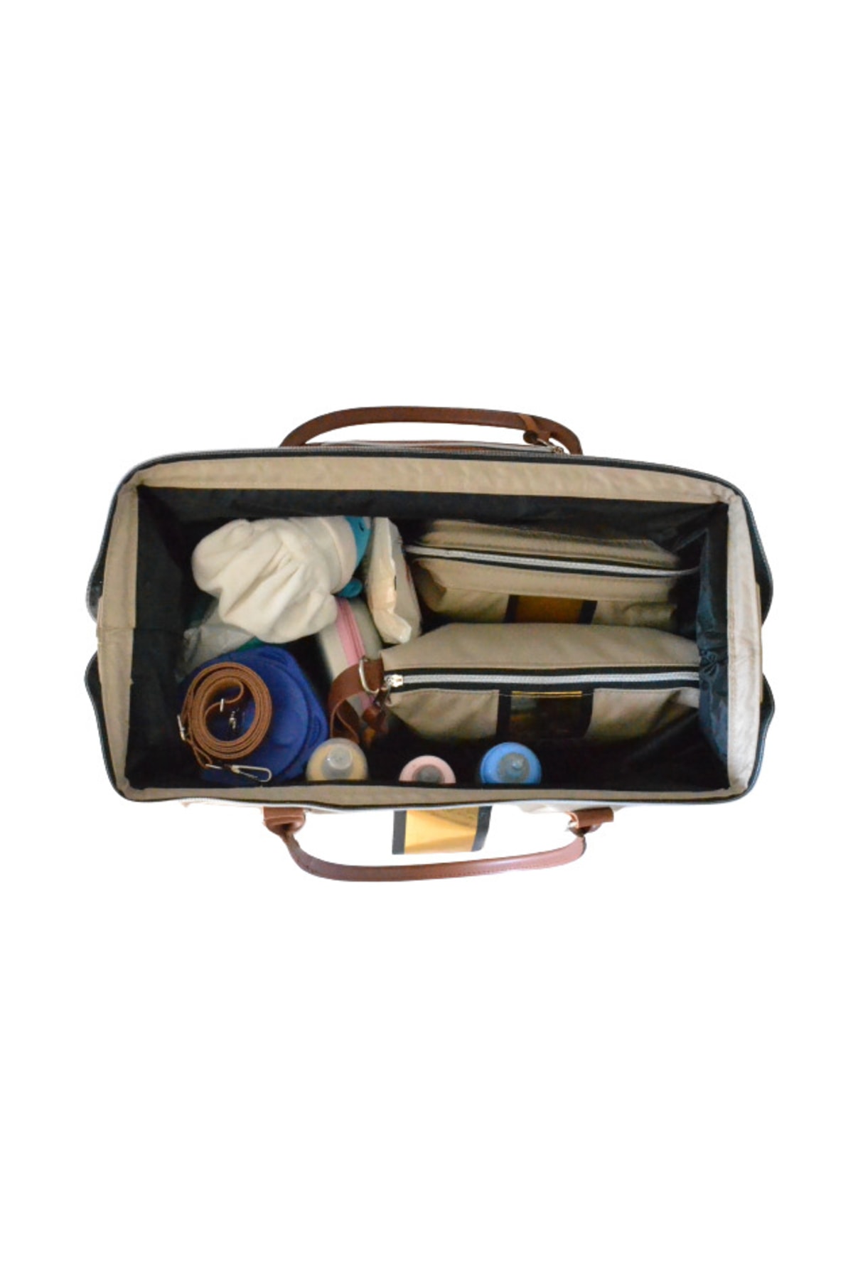 Babysi Mommy Bag Tasarım 3 Lü Set Bej Baby Anne Bebek Bakım Ve Kadın Çantası fotoğrafı 7 (önizleme)