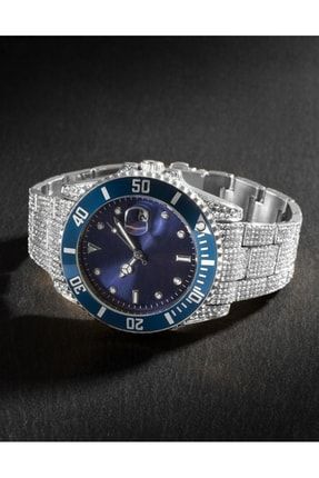 Iced Submariner Case Watch ISCWbluesilver