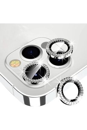 Iphone 12 Pro Max Uyumlu Açık Gri Taşlı Kamera Lensi Koruma TYC00423441861