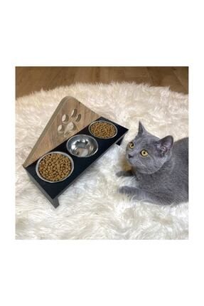hobimax celik kaseli ahsap 3lu kedi mama ve su kabi fiyati yorumlari trendyol
