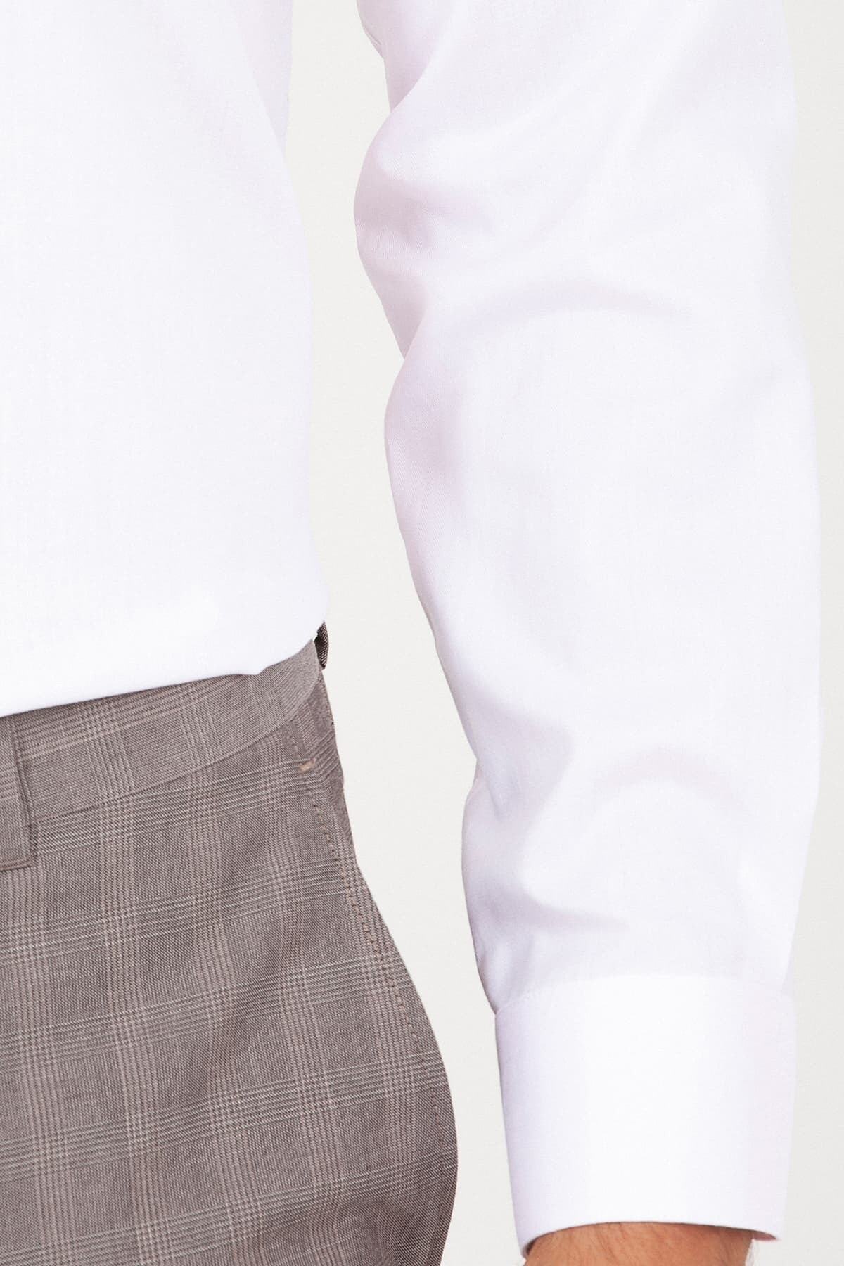 Hatemoğlu-Ροζ Slim Fit μοτίβο 100% βαμβακερό μακρυμάνικο αθλητικό πουκάμισο 5