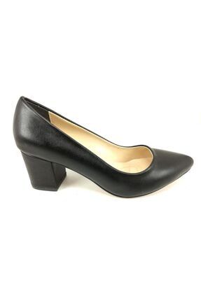 Rugan Siyah Desenli 5cm Kalın Topuklu Bayan Ayakkabı 354354354