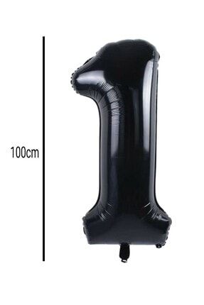 1 Rakamı Folyo Balon Siyah (100cm) BLLN101170