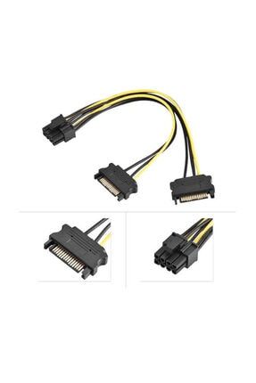 Vga Power Kablo 2x Sata To 8 Pin (6+2) Pcı-ex Ekran Kartı Kablosu Dönüştürücü Güç Kablosu w3683-004