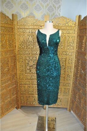 Kadın Yeşil Abiye & Mezuniyet Elbisesi 2020-61-1