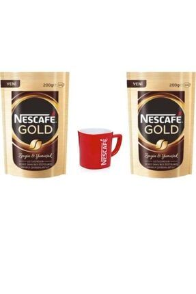 Nescafe Gold Eko Paket Kahve 200gr 2'li Kırmızı Kupa Hediyeli NES-SET1