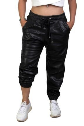 Kadın Siyah Deri Termal Pantolon TT09091
