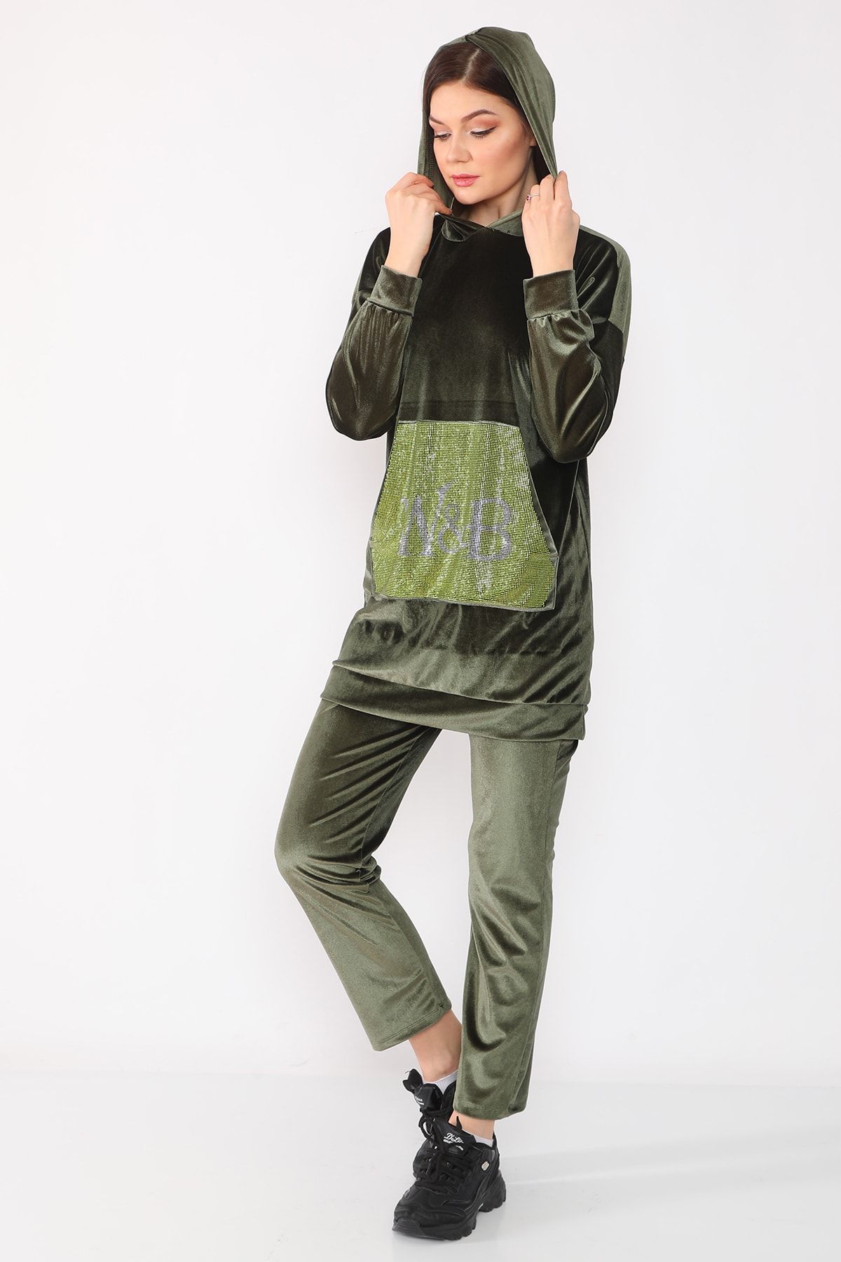 Womens khaki tracksuit sets online