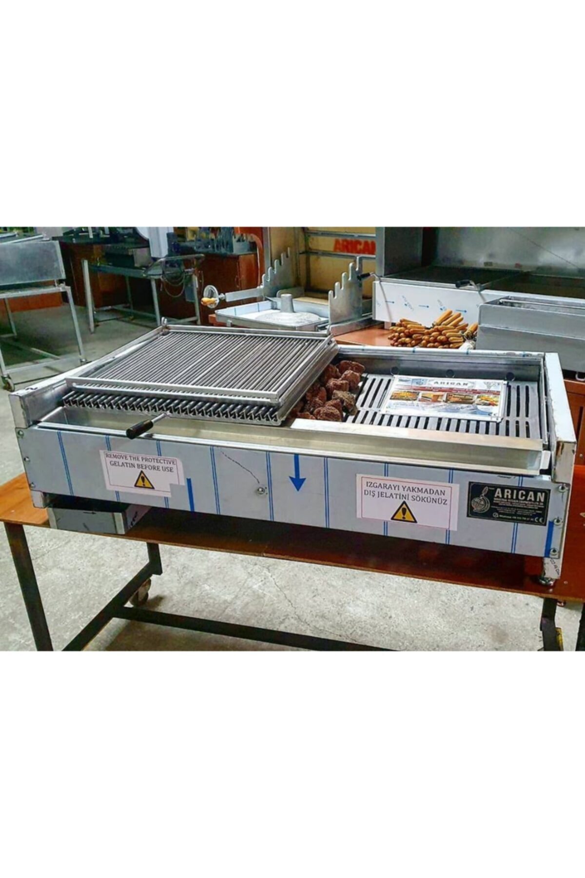 Doğalgazlı Lav Taşlı Izgara Mangal Lava Taşlı Endüstriyel Grill -70 Cm- 4