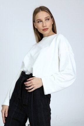 Kadın Ekru Basic Sweatshirt B20SS3
