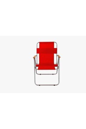Kırmızı Renkli Ahşap Kollu Sandalye İBAY0001