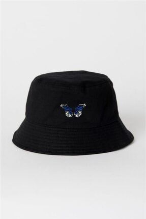 Siyah Mavi Kelebek Balıkçı Şapka Bucket Hat EFBUTIK3143