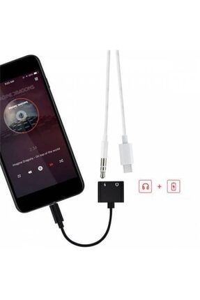 Usb Type C 3.5mm Kulaklık Ve Şarj Dönüştürücü Çoğaltıcı Samsung Huawei Xiaomi Müzik + Şarj 28307