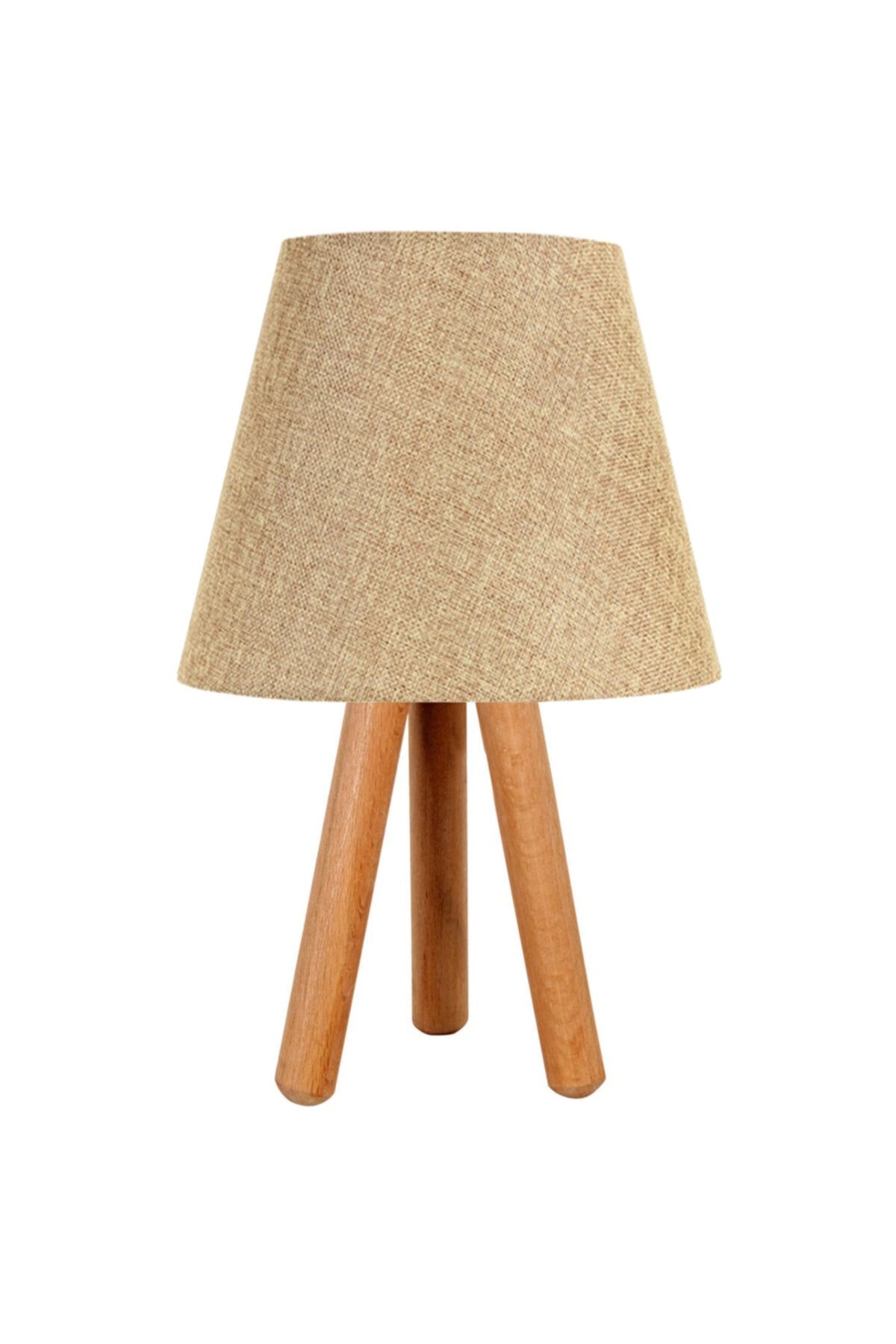 EvLight-Set of 3 Chandelier and Nightstand Wooden Lampshade Kumbeige 2