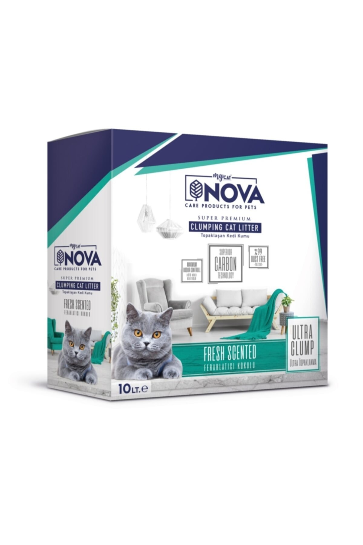 Novam Mycat Nova Ultra Topaklanma (ferahlatıcı Koku) Premium Kedi Kumu 10lt