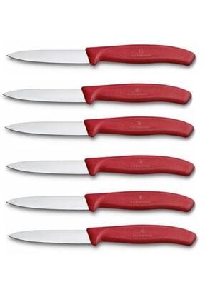 Kırmızı Soyma Bıçağı Seti 8 cm 6'lı VIC76037602