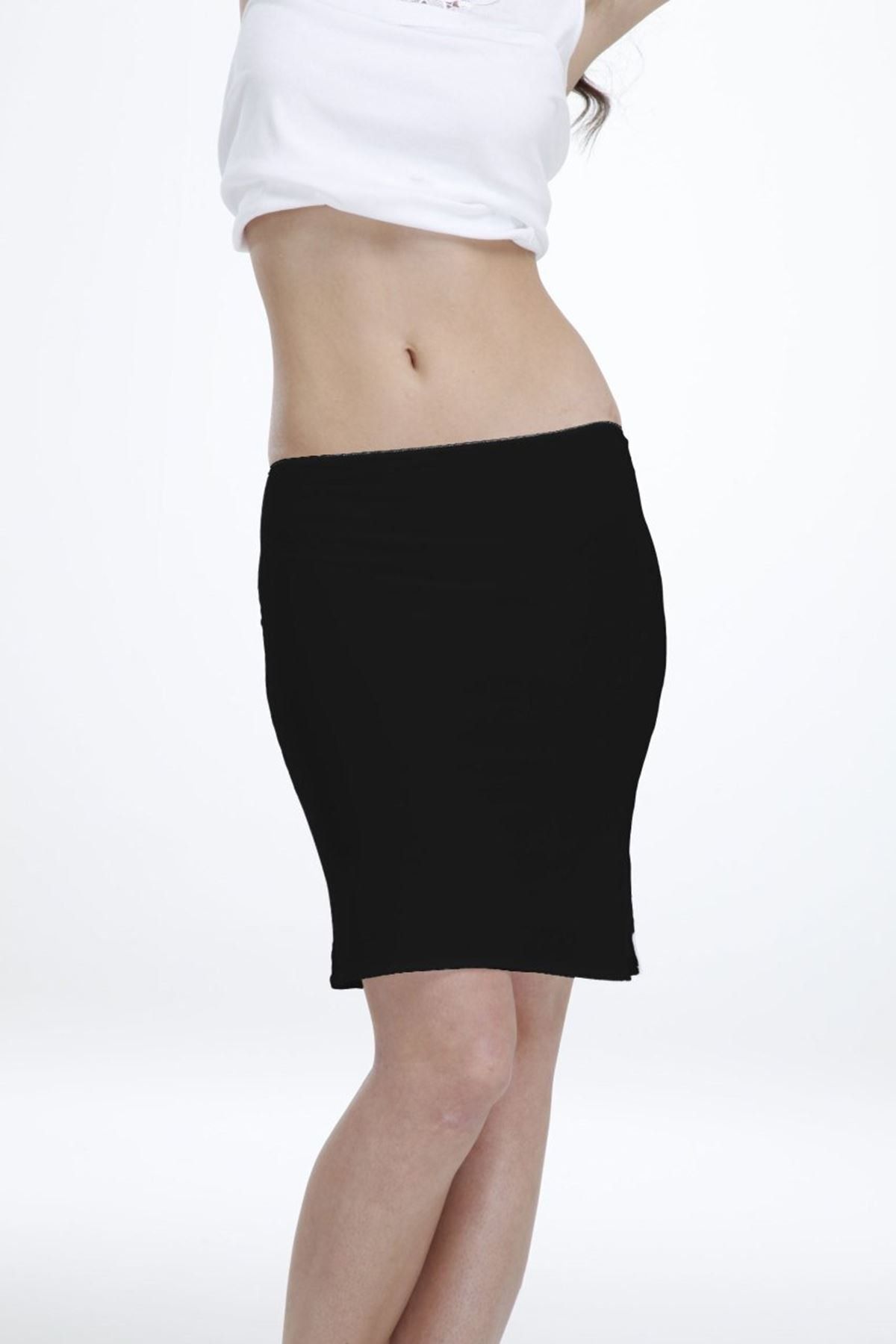 Malabadi Women s Black Modal Tight Skirt Lining Underskirt 2 Piece