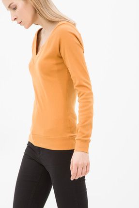 Kadın Hardal Uzun Kollu T-Shirt 6YTK12608SK