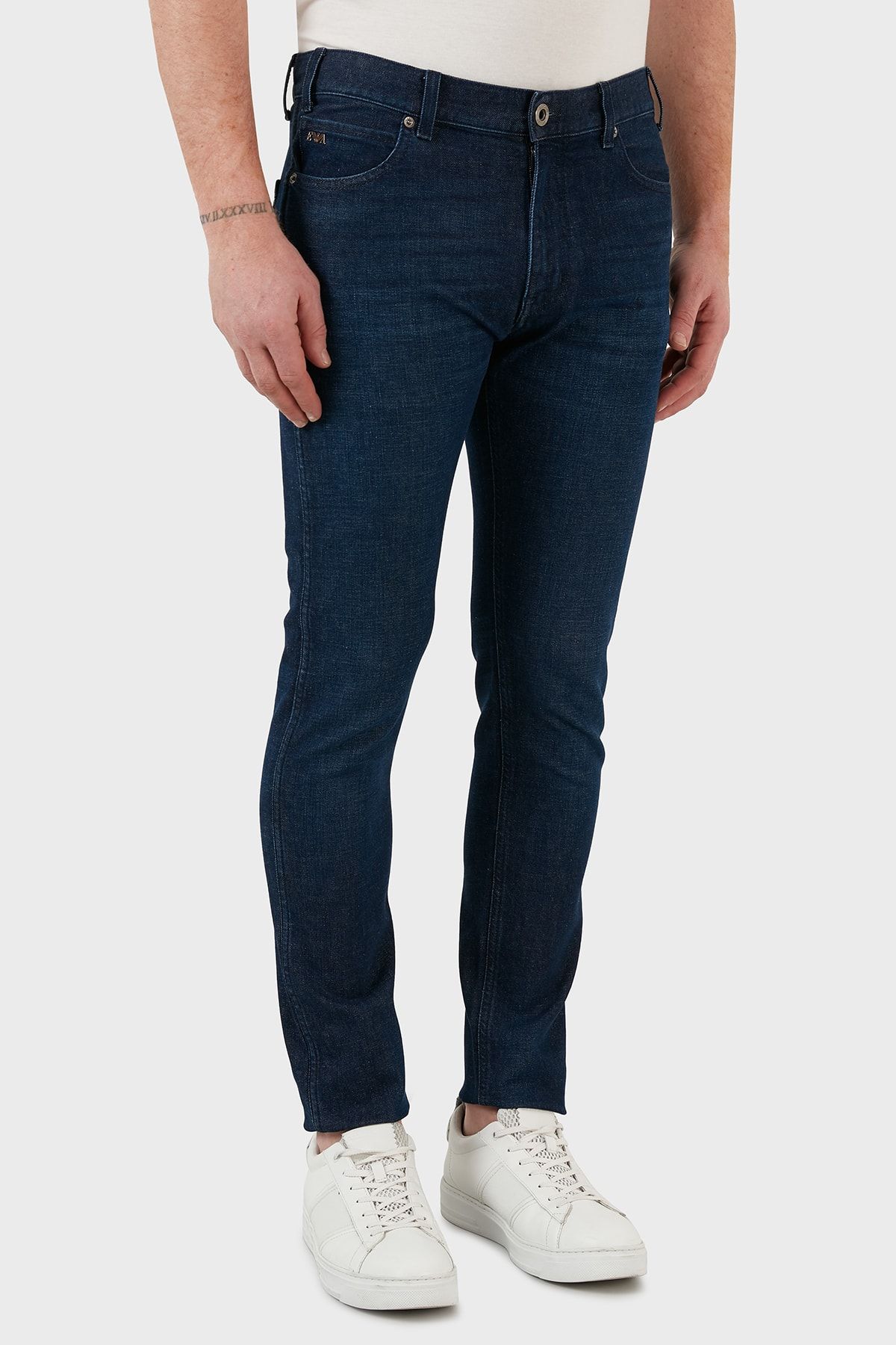 Dark blue armani jeans sales