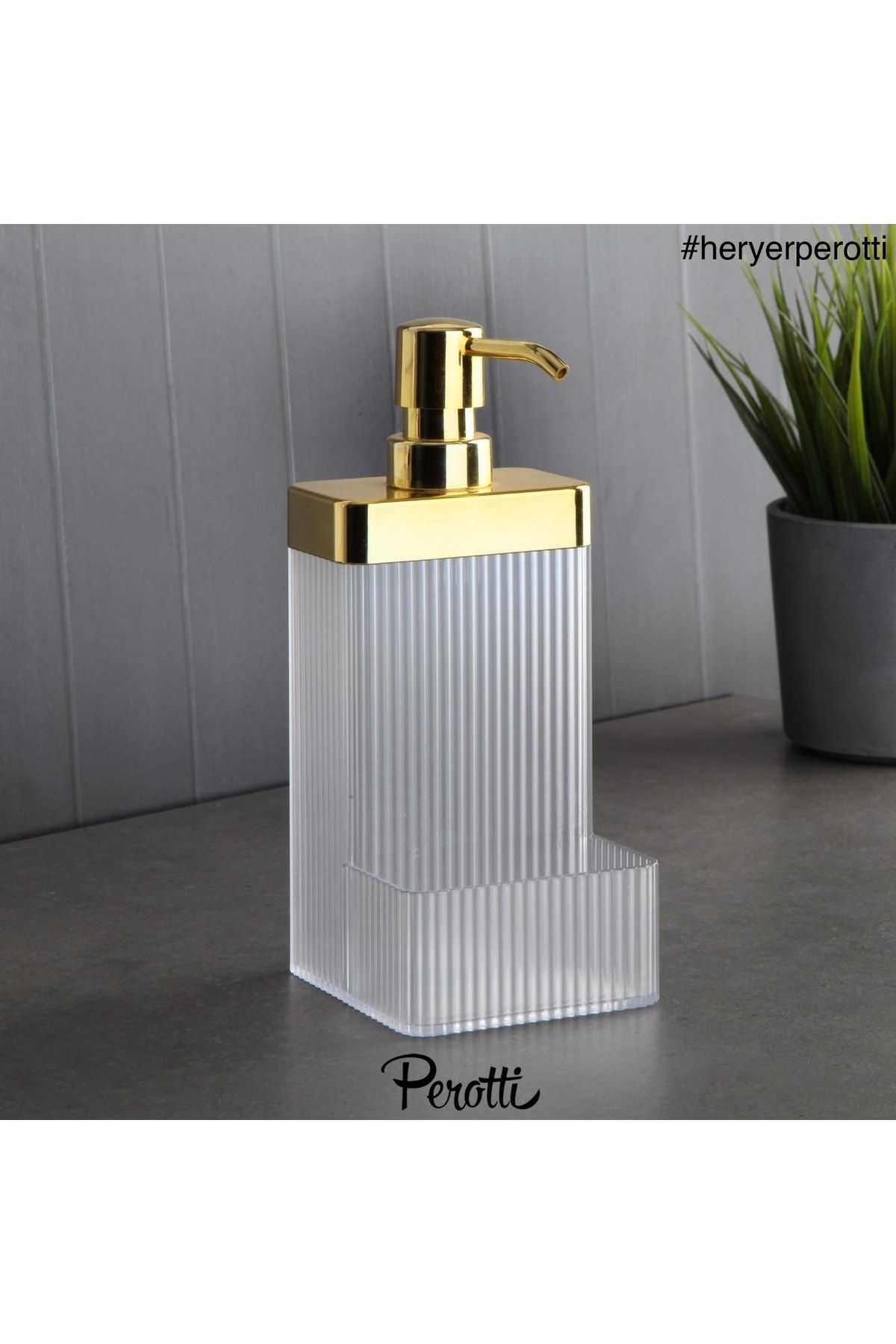 مخزن مایع ظرفشویی سفید شفاف طلایی پروتی Perotti