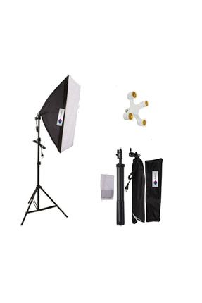 Dyatech 50x70cm Softbox 4 Duylu Tekli Sürekli Işık Seti 50x70 4 Duylu Softbox Foto Video Işık Deya-4duy-Softbox