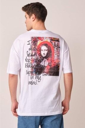 Monalisa Baskılı Oversize T-shirt 6398