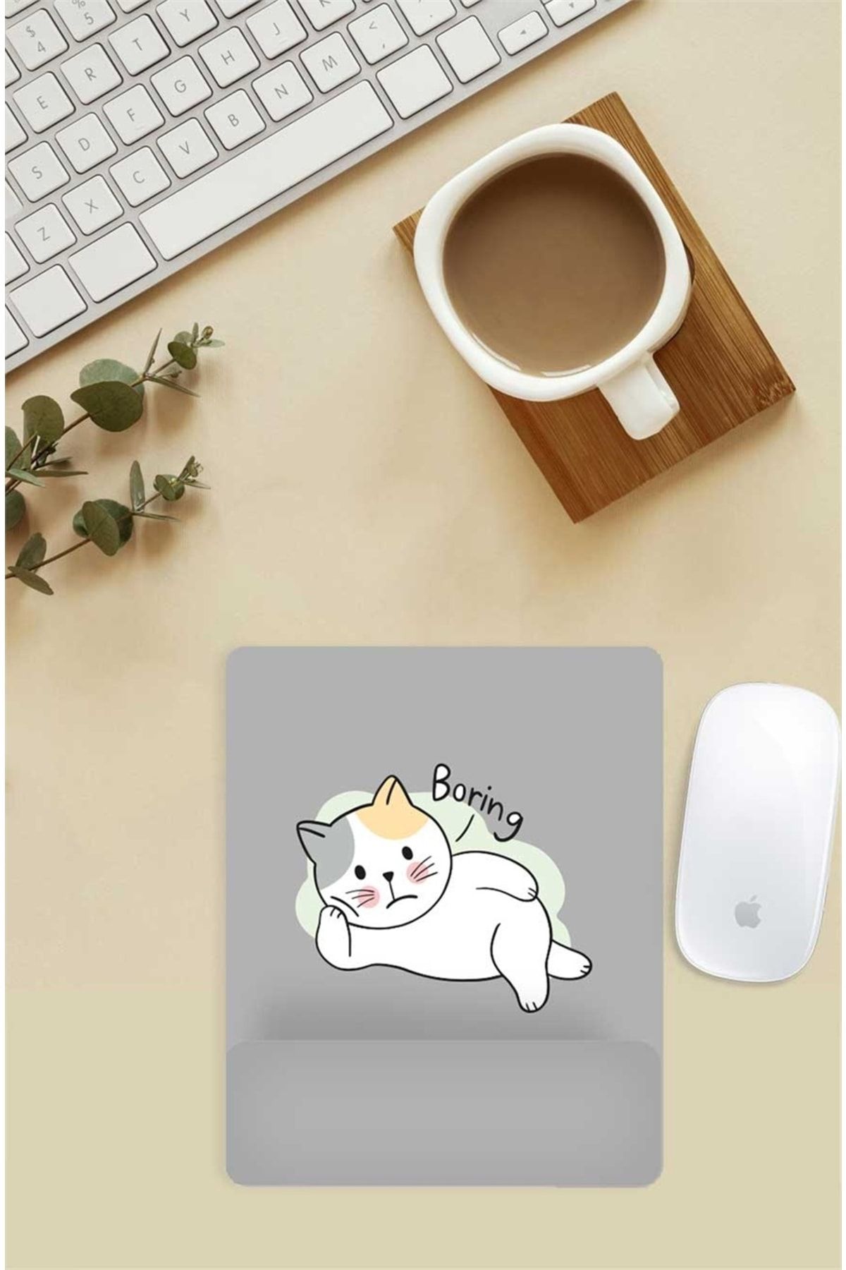 Gizeo Concept-لوحة ماوس منقوشة من Boring Cat مع دعم للمعصم 1