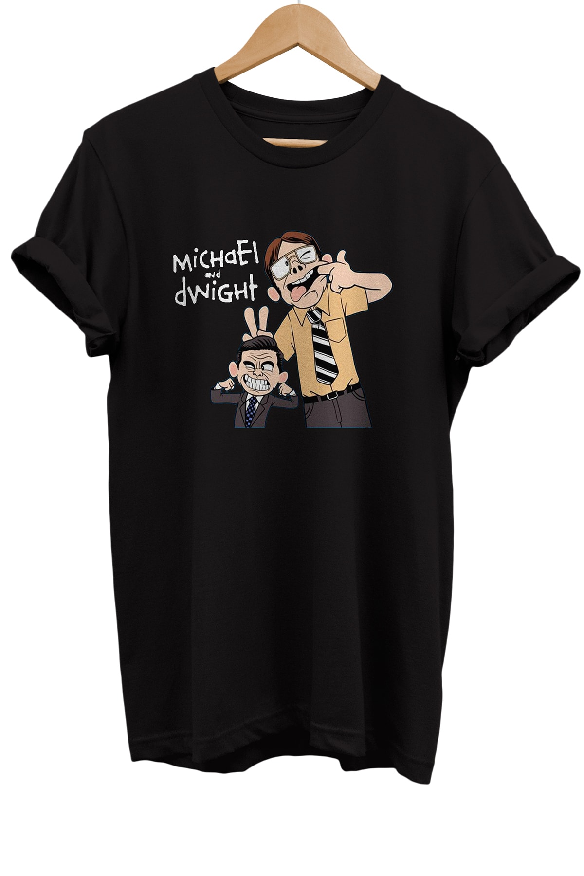 The Office Michael And Dwight Printed 100% Cotton Oversize T-shirt