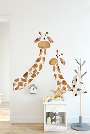 Anne Bebek Zürafa Çocuk Odası Duvar Sticker Seti - Sim706 Sim 706