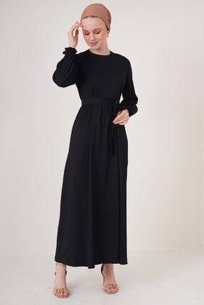 Kadın Siyah Tesettür Örme Elbise 63712