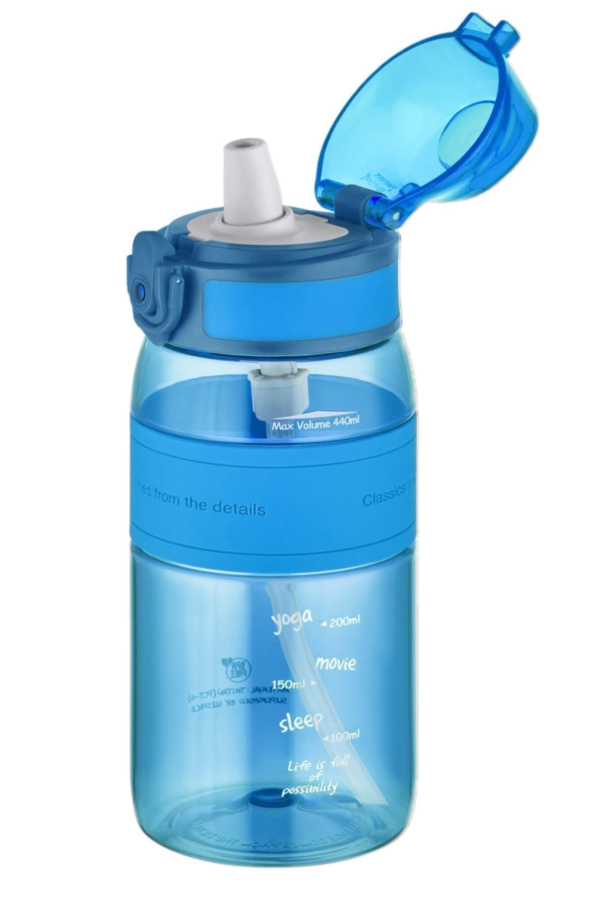 قمقمه ورزشی آبی FF Pipetli مگر اینکه از بین برود 440 میل جریان آب تریتان بدن سیلیکون Uzspace