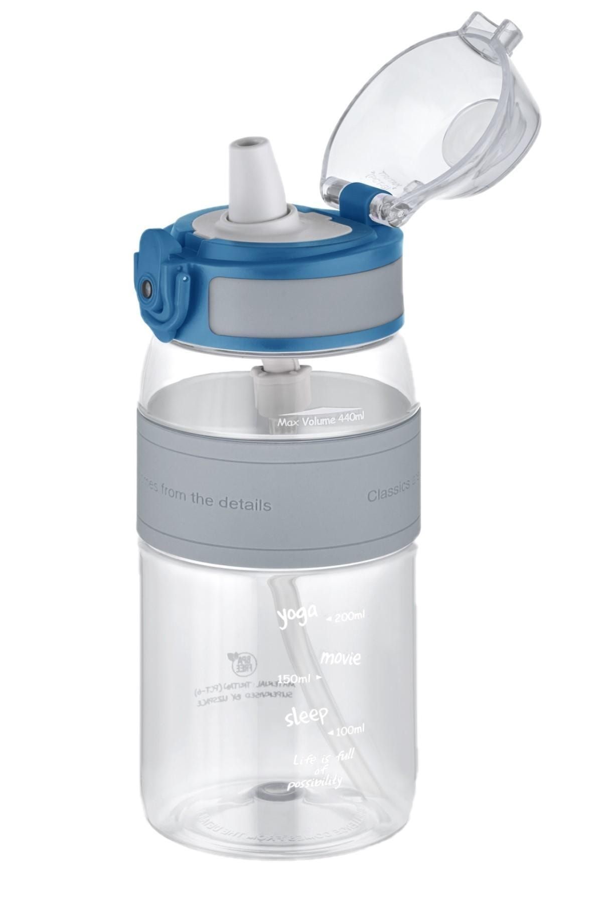 قمقمه ورزشی خاکستری FF Pipetli مگر اینکه از بین برود 440 میل جریان آب تریتان بدن سیلیکون Uzspace