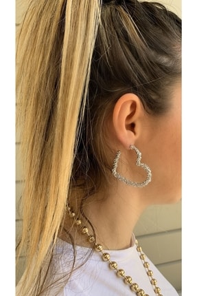 nordistanbul Gümüş Dokulu Kalp Küpe